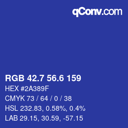 カラーコード: RGB 42.7 56.6 159 | qconv.com