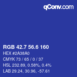 カラーコード: RGB 42.7 56.6 160 | qconv.com