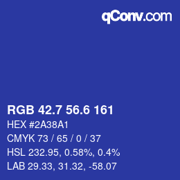 カラーコード: RGB 42.7 56.6 161 | qconv.com