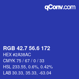 カラーコード: RGB 42.7 56.6 172 | qconv.com