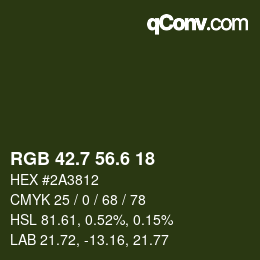 カラーコード: RGB 42.7 56.6 18 | qconv.com