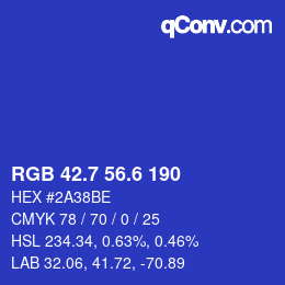 カラーコード: RGB 42.7 56.6 190 | qconv.com