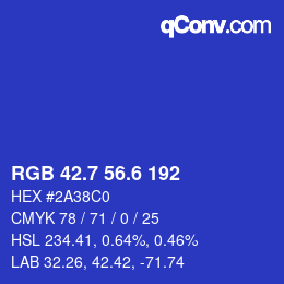 カラーコード: RGB 42.7 56.6 192 | qconv.com