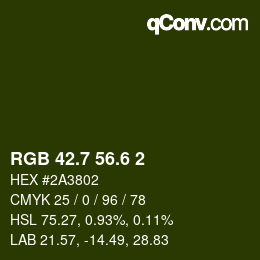 カラーコード: RGB 42.7 56.6 2 | qconv.com