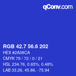 カラーコード: RGB 42.7 56.6 202 | qconv.com