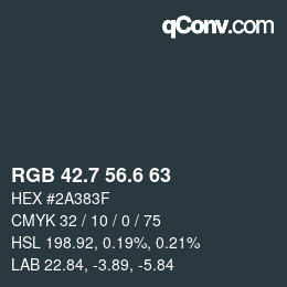 カラーコード: RGB 42.7 56.6 63 | qconv.com