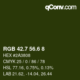 カラーコード: RGB 42.7 56.6 8 | qconv.com