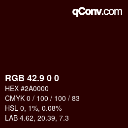 Código de color: RGB 42.9 0 0 | qconv.com