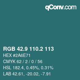 Color code: RGB 42.9 110.2 113 | qconv.com