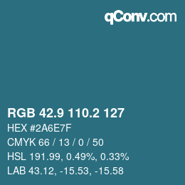 Color code: RGB 42.9 110.2 127 | qconv.com