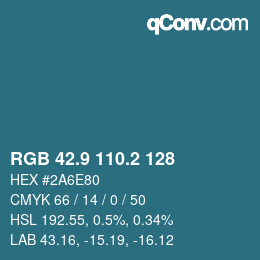 Color code: RGB 42.9 110.2 128 | qconv.com