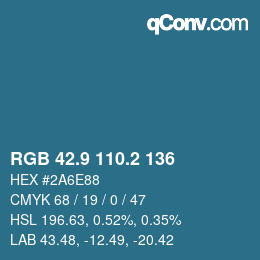 Color code: RGB 42.9 110.2 136 | qconv.com