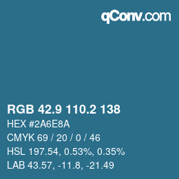Color code: RGB 42.9 110.2 138 | qconv.com