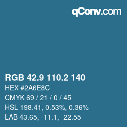 Farbcode: RGB 42.9 110.2 140 | qconv.com