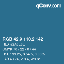 Farbcode: RGB 42.9 110.2 142 | qconv.com
