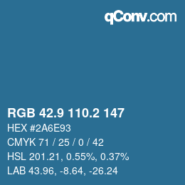 Color code: RGB 42.9 110.2 147 | qconv.com
