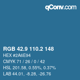 Color code: RGB 42.9 110.2 148 | qconv.com