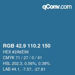 Color code: RGB 42.9 110.2 150 | qconv.com