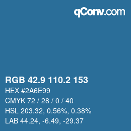 Color code: RGB 42.9 110.2 153 | qconv.com