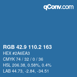 Color code: RGB 42.9 110.2 163 | qconv.com