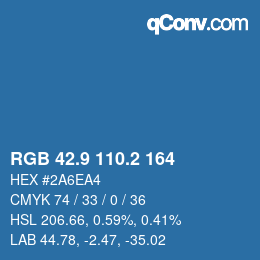 Color code: RGB 42.9 110.2 164 | qconv.com
