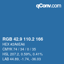 Color code: RGB 42.9 110.2 166 | qconv.com