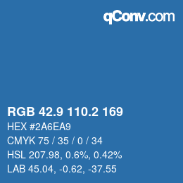 Color code: RGB 42.9 110.2 169 | qconv.com