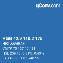 Color code: RGB 42.9 110.2 175 | qconv.com