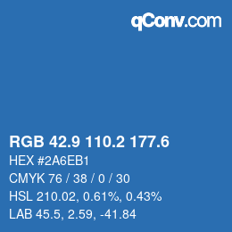 カラーコード: RGB 42.9 110.2 177.6 | qconv.com