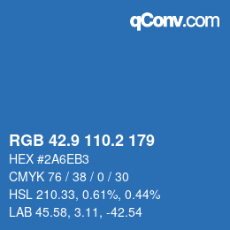 Color code: RGB 42.9 110.2 179 | qconv.com