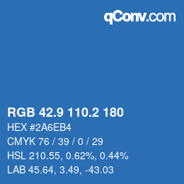 Color code: RGB 42.9 110.2 180 | qconv.com