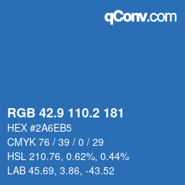 Color code: RGB 42.9 110.2 181 | qconv.com