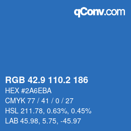 Color code: RGB 42.9 110.2 186 | qconv.com