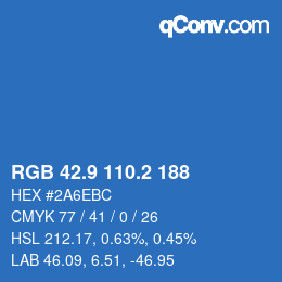 カラーコード: RGB 42.9 110.2 188 | qconv.com