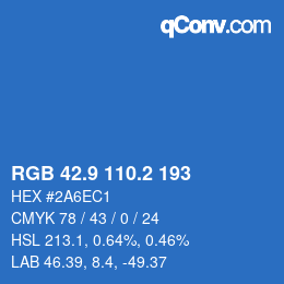 Color code: RGB 42.9 110.2 193 | qconv.com