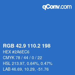 Farbcode: RGB 42.9 110.2 198 | qconv.com