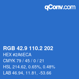 カラーコード: RGB 42.9 110.2 202 | qconv.com