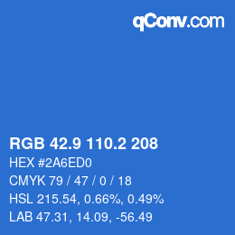 Color code: RGB 42.9 110.2 208 | qconv.com