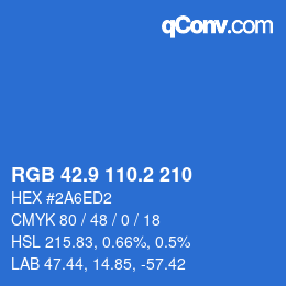 カラーコード: RGB 42.9 110.2 210 | qconv.com