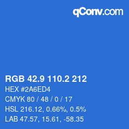 Color code: RGB 42.9 110.2 212 | qconv.com