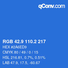 Color code: RGB 42.9 110.2 217 | qconv.com