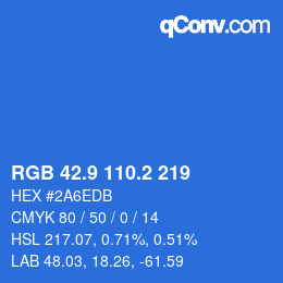 Color code: RGB 42.9 110.2 219 | qconv.com