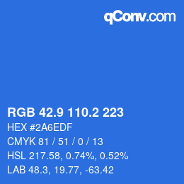 Color code: RGB 42.9 110.2 223 | qconv.com