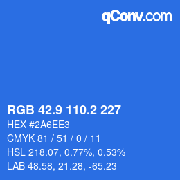 Color code: RGB 42.9 110.2 227 | qconv.com