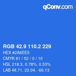 Color code: RGB 42.9 110.2 229 | qconv.com