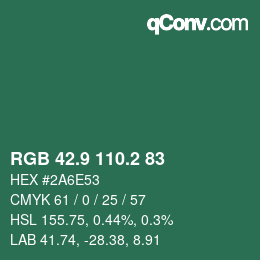 Color code: RGB 42.9 110.2 83 | qconv.com