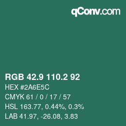 Color code: RGB 42.9 110.2 92 | qconv.com