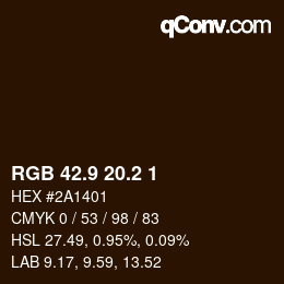 Color code: RGB 42.9 20.2 1 | qconv.com