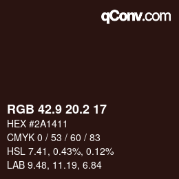 Farbcode: RGB 42.9 20.2 17 | qconv.com
