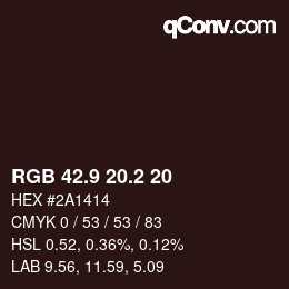 Color code: RGB 42.9 20.2 20 | qconv.com